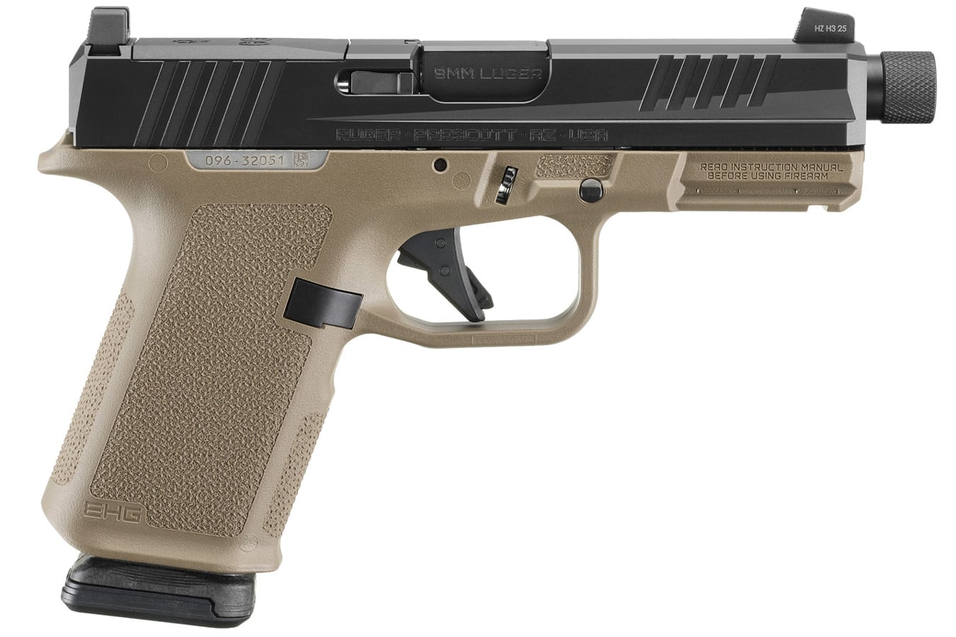 RUGER RXM 9mm Pistol with FDE Magpul Frame and Threaded Barrel